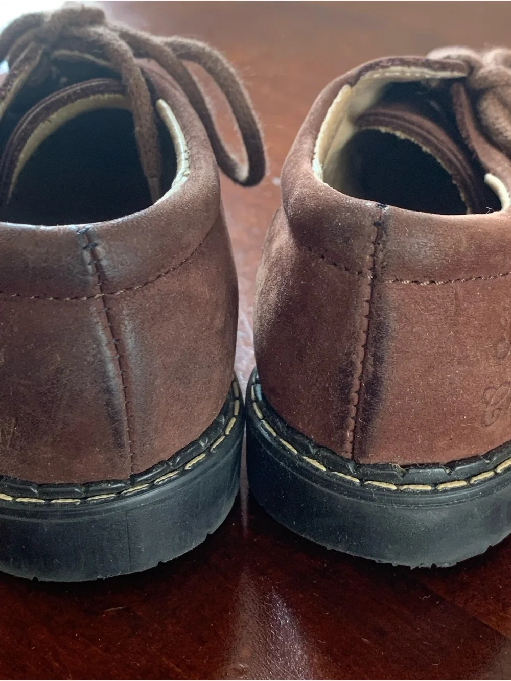 Vintage Tartine et Chocolat Toddler Brown Suede Lace-Up Casual Shoes